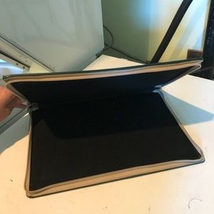 Computer leather case bag color green